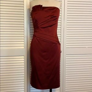 WHBM Strapless red cocktail dress